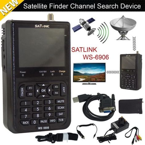 Pointeur professionnel satellite signal finder la chaîne recherche appareil Satlink WS-6906 (1/4)