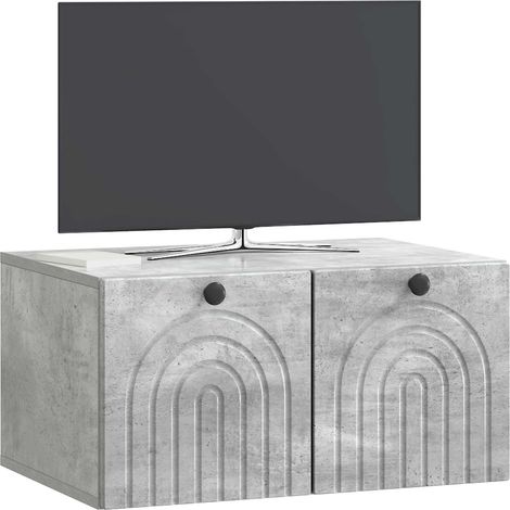 Maison Exclusive - Meuble TV mural Gris béton 59,5 x 41 x 30 cm Bois d'ingénierie