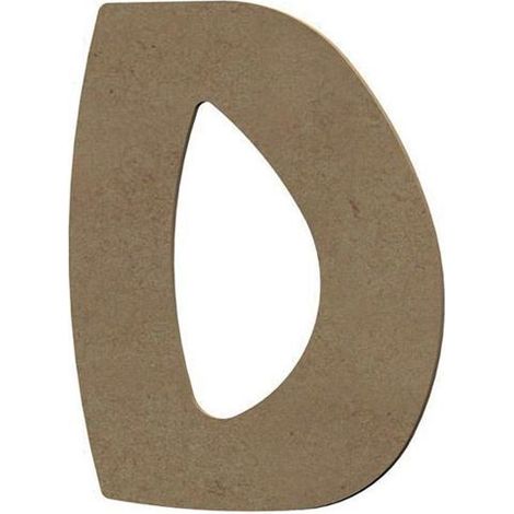 Lettre majuscule D en bois MDF à décorer - 8 cm (1/4)