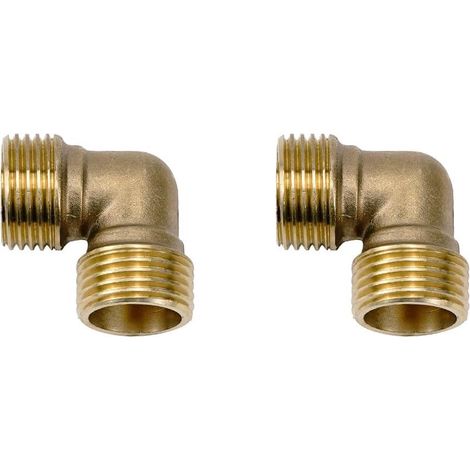 2 Raccords Coudés Laiton 90 Degrés Tuyau Arrosage 1/2 Pouce Vis (1/5)