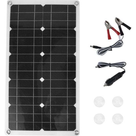 Pannello solare impermeabile da 100 W 18 V – Caricabatterie da esterno per auto, barca e casa – Resistente alle intemperie