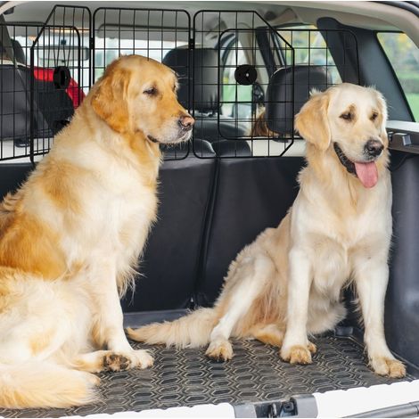 Grille de séparation pour chien de voiture réglable 93-150 cm, pliable, en acier noir DESVIAE (1/5)