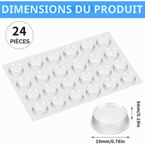 Patins AntidéRapants pour Plateaux de Table en Verre, Protection Table Transparent, Caoutchouc AntidéRapant pour Plateaux de Table en Verre, Cadres Photo, Meubles, Armoires de Cuisine (1/4)