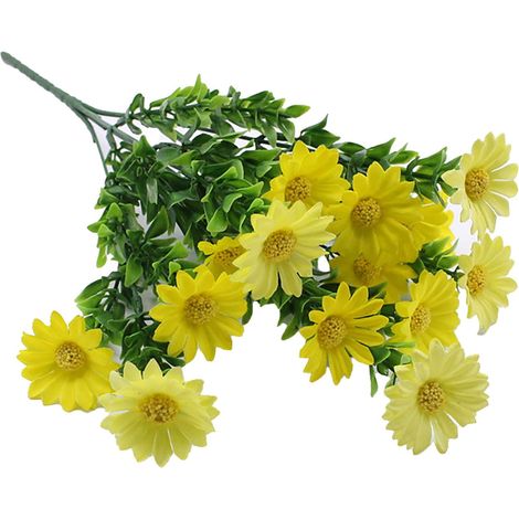Fleur Artificielle Marguerite - 36 cm - Faux Bouquet en Plastique et Soie pour Décoration Intérieure Extérieure Table Centrepièce Boîte à Fenêtre - 1 Pièce (1/5)