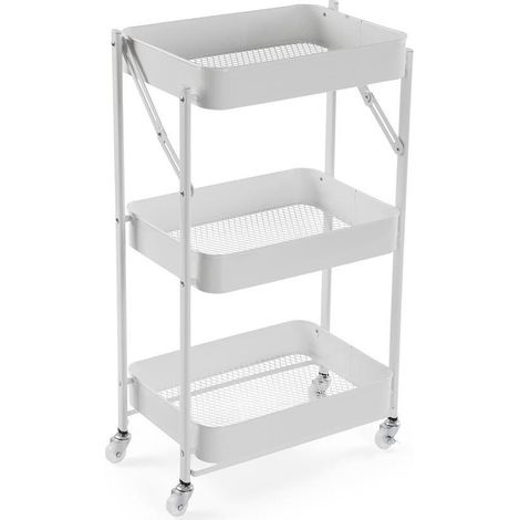 Carro plegable metalico blanco 45X29.5X77CM VERSA (1/4)