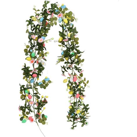 Guirnalda De Pascua - Aro De Vid Rústico Con Huevos Decorativos - Para Repisa De Chimenea Y Decoración De Primavera - Unidad (1/5)
