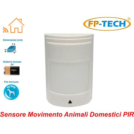 SENSORE DI MOVIMENTO PIR VOLUMETRICO ANTIPET WIRELESS ALLARME (1/2)