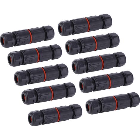 10 Stück IP68 wasserdichte elektrische Leitungen mit 3-poligem Stecker für den Außenbereich, 0,5 mm² bis 2,0 mm² (1/5)