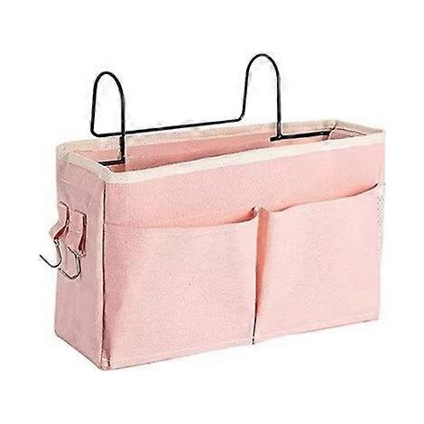Sac de chevet suspendu multifonctionnel pour la maison, le dortoir, le lit ou le rangement de magazines et de livres (rose) (1/5)