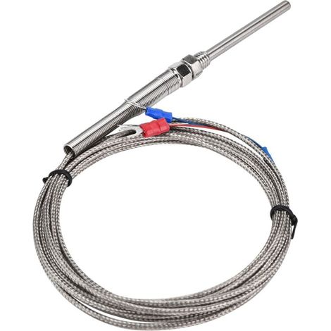 Thermocouple, sonde de thermocouple, filetage M8 très sensible de type K Thermocouple 50 mm sonde fil de capteur de température 0-400 ℃ pour la mesure de la température(3 m) (1/5)