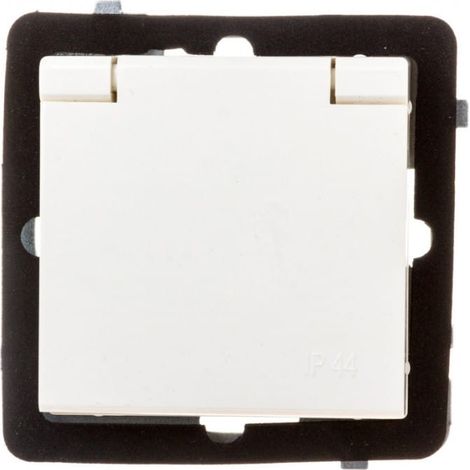 Prise étanche Sonata avec clapet IP44 écru GPH-1RZ/m/27/w