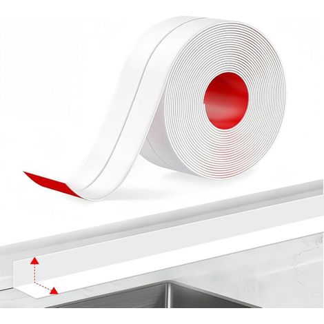 Bathroom Sealant Roll, White Kitchen Sealant Tape, Bathtub Sealant, 3m x 3.2cm MUMU (1/4)