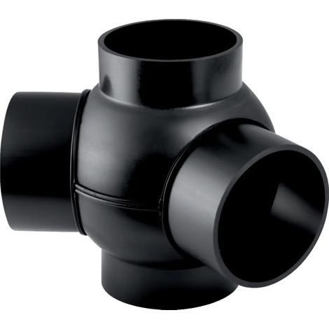 Geberit PE Té à bille 88,5° double, raccords décalés de 135°, 367.385.16.1