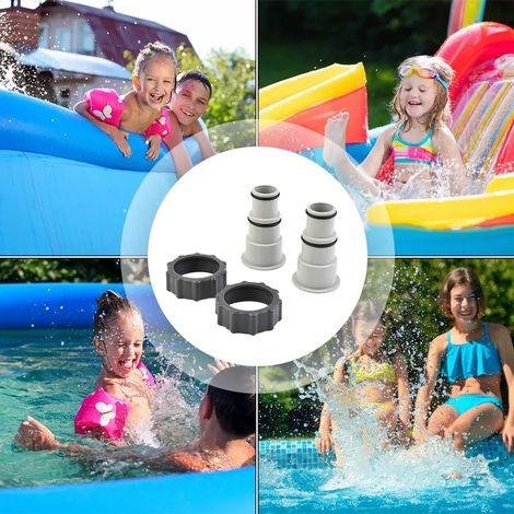 Raccord de tuyau à bride pour pompes Intex à filetage. Paire de vannes à piston. Bonde de piscine. Accessoires de remplacement pour piscine.