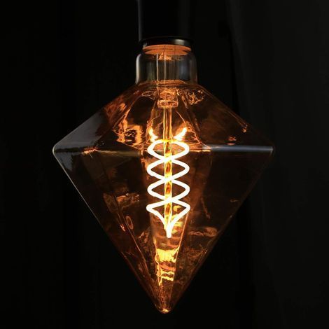 Ampoule LED Vintage Edison E27 Lampe Incandescente Rétro 3W Lampe Diamant Spirale Décorative, Lampes Antique Dorées Blanc Chaud pour Éclairage Rétro dans le Home Cafe Bar Restaurant, non dimmable (1/5)