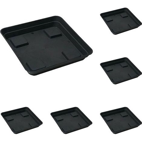 x6 Platos Bandeja Cuadrados para Macetas. 20 X 20 Cm. 10 Unidades