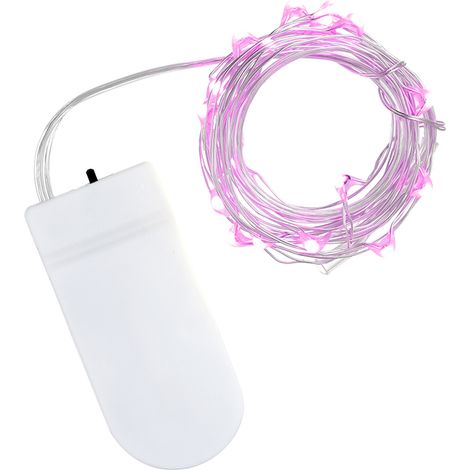Guirnalda de luces LED de alambre de cobre, 10 luces, funciona con pilas, para decoración navideña, jardín, fiestas, interior y exterior, 1 m. (1/5)