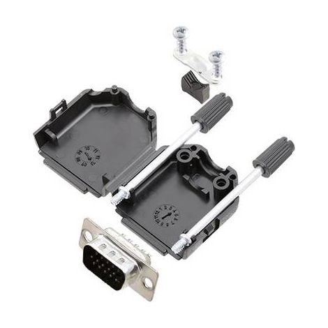 TRU COMPONENTS TCDPPK09BKHDP15K 7709052K Kit embase SUB-D mâle 180 ° Nombre de pôles: 15 fût à souder 1 pc(s) R542511 (1/2)