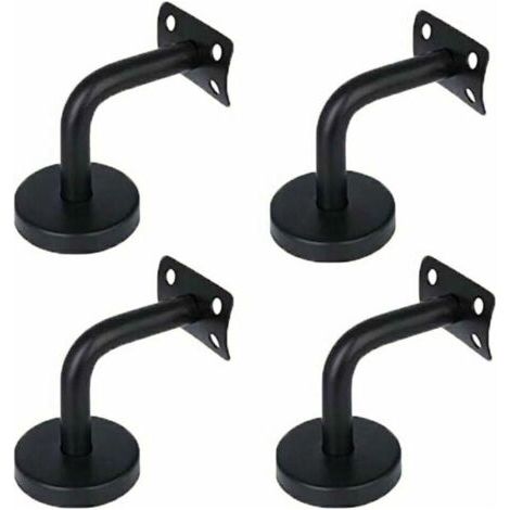 Set aus 4 Edelstahl-Handlaufhalterungen zur Befestigung von wandmontierten Handläufen in Fluren, Treppenhäusern und Dachböden. (1/4)