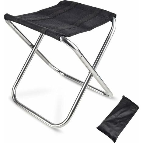Tabouret De Camping Pliable - Acier Et Tissu Oxford 600D - Charge Max 100 Kg - Pour Randonnée Pêche Barbecue Jardin - 1 Pièce