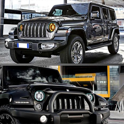 Plafonnier LED ultra-lumineux pour pare-chocs avant Wrangler 7 pouces (1/4)