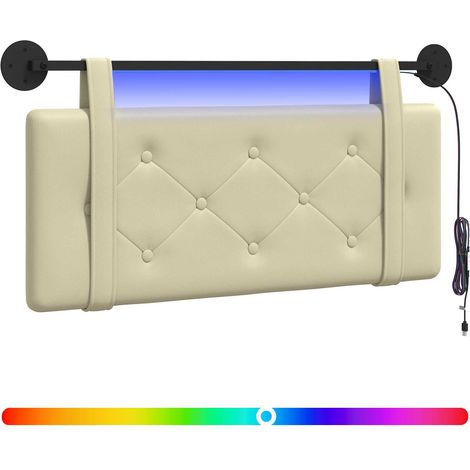 Maison Exclusive - Hängendes Kopfteil Mit LED Licht Creme Kunstle
