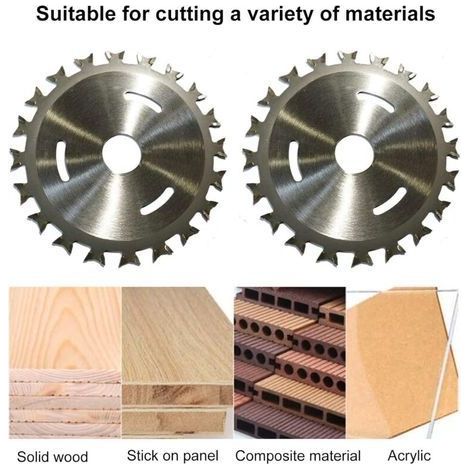 CREA Power Tool Trennscheiben, doppelseitige Sägeblätter, 4-Zoll-Hartmetall-Trennscheiben mit 40 Zähnen für die Holzbearbeitung, zum Schneiden von Holz, Kunststoff, Metall und Fliesen, Silber x 2 (1/4)
