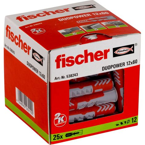 Pack 25 tacos duo power 12x60 538243 fischer