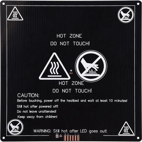Plaque chauffante aluminium 220x220mm 12V pour lit chauffant imprimante 3D