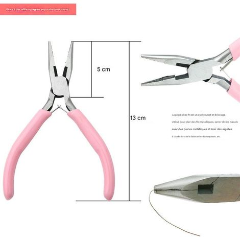 Pince à becs fins forgée en acier à haute teneur en carbone - Mini - Bricolage - Denté