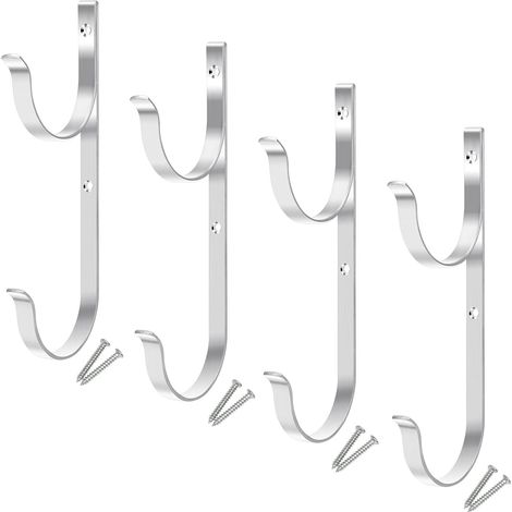 4pcs Aluminium Pool Equipment Crochets avec 8 vis Organisateur de piscine Crochets pour le tuyau de piscine (1/5)