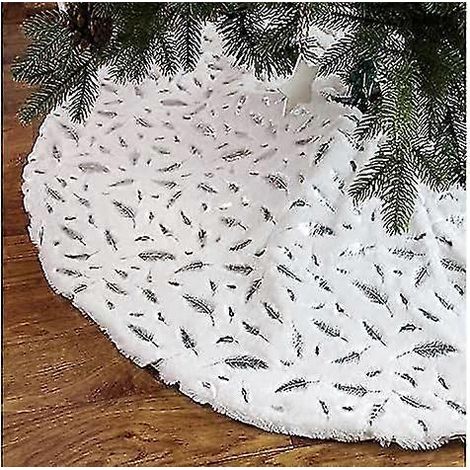 Jupe de sapin de Noël en peluche, jupe de sapin de Noël blanche, housse de sapin de Noël blanche effet neige (1/5)
