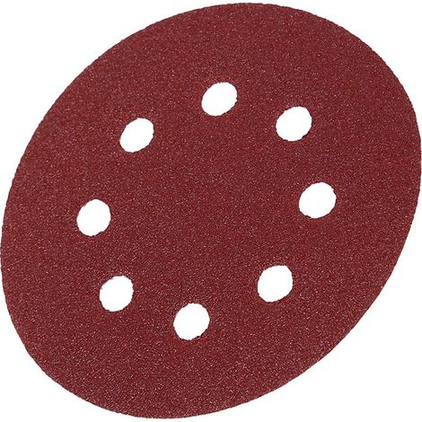 tampons de polissage de 125 mm, disques de ponçage rouges, papier de verre à 8 trous (grain 100) (1/5)