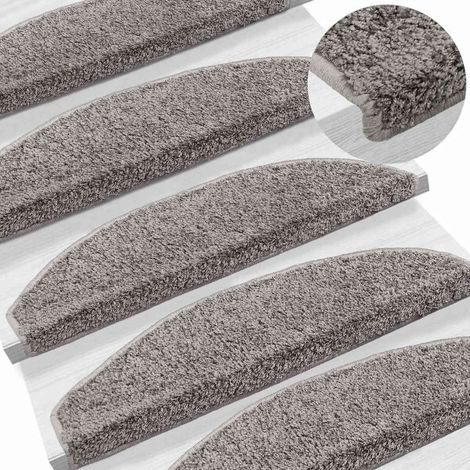 Maison Exclusive - Tappetini per scale autoadesivi Semicircolare 15 pcs Grigio