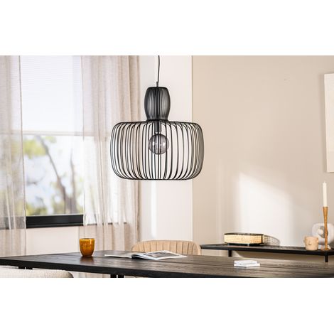 Lampada a sospensione H340 nera a gabbia in metallo, 55 cm (1/5)