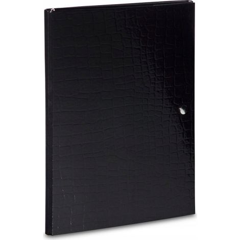 PORTAFOGLIO CON CHIUSURA KROKO NERO
