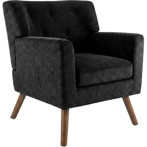 Sessel Kioni Cordbezug schwarz