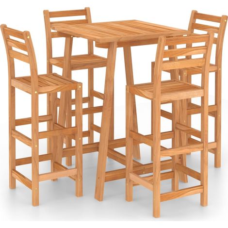 Maison Exclusive - 5-tlg. Gartenbar-Set Massivholz Akazie