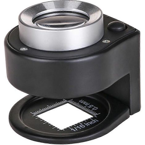 Loupe de test de literie pliable, entièrement en métal, avec lentille optique en verre 30x et 6 LED. (1/5)