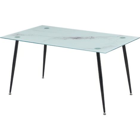 Tavolo Mirror 150 x 90 x h 75 cm con Top in Vetro Temperato 10 mm Decoro Marmo 290 Lucido