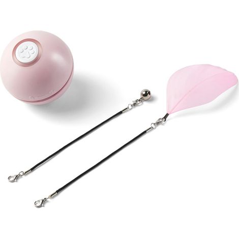 Rose Jouet Chat Interactif, Balle Intelligente Auto-Rotative Re