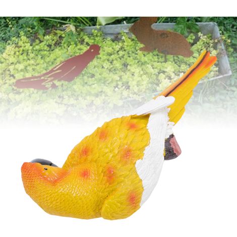 Figura de loro en relieve 3D, resina de alta calidad, parte posterior plana, fácil montaje, decoración natural, ambiente vibrante, lado izquierdo, amarillo (1/5)