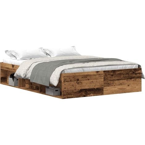 Maison Exclusive - Bettgestell ohne Matratze Altholz-Optik 135x19