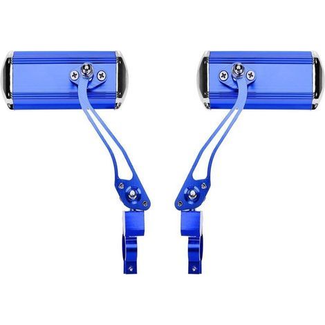 Rétroviseurs de guidon de vélo de montagne (bleu), moto, conversion de vélo, miroirs en aluminium, réflecteurs de sécurité (1/4)