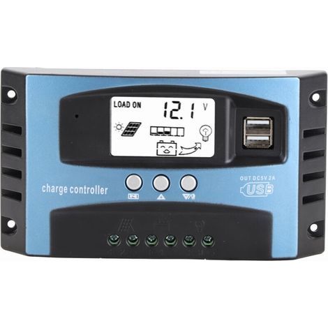 Contrôleur de charge solaire MPPT 100 A, double port USB, écran LCD, 12 V/24 V (1/3)