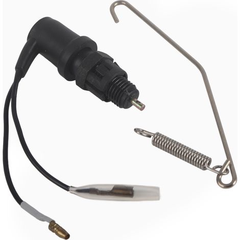 Motorcycle Stop Interrupteur Assy Bouton D'arrêt de Frein Arrière YBR125 2007‑2014 Retro Design Améliore la sécurité de la sécurité en Argent Noir. (1/5)