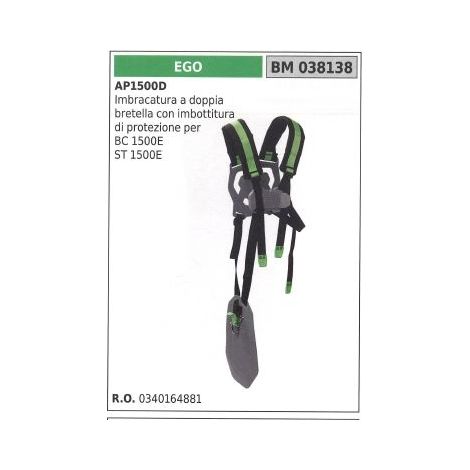 Arnés doble EGO con acolchado para BC 1500E ST1500E