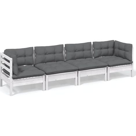 Maison Exclusive - 4-tlg. Garten-Lounge-Set mit Kissen Kiefer Mas (1/5)