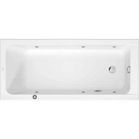 Duravit D-Code Whirlwanne, 1600x700mm, 1 Rückenschräge, Jet