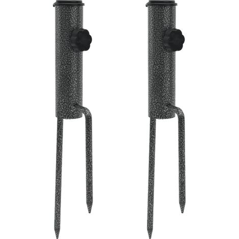 Générique Support de Parasol avec piquets 2 pcs 9x35 cm Acier galvanisé,Maison & Jardin,Pelouses & Jardins,Vie en extérieur,Accessoires pour parasols & voiles d'ombrage (1/5)